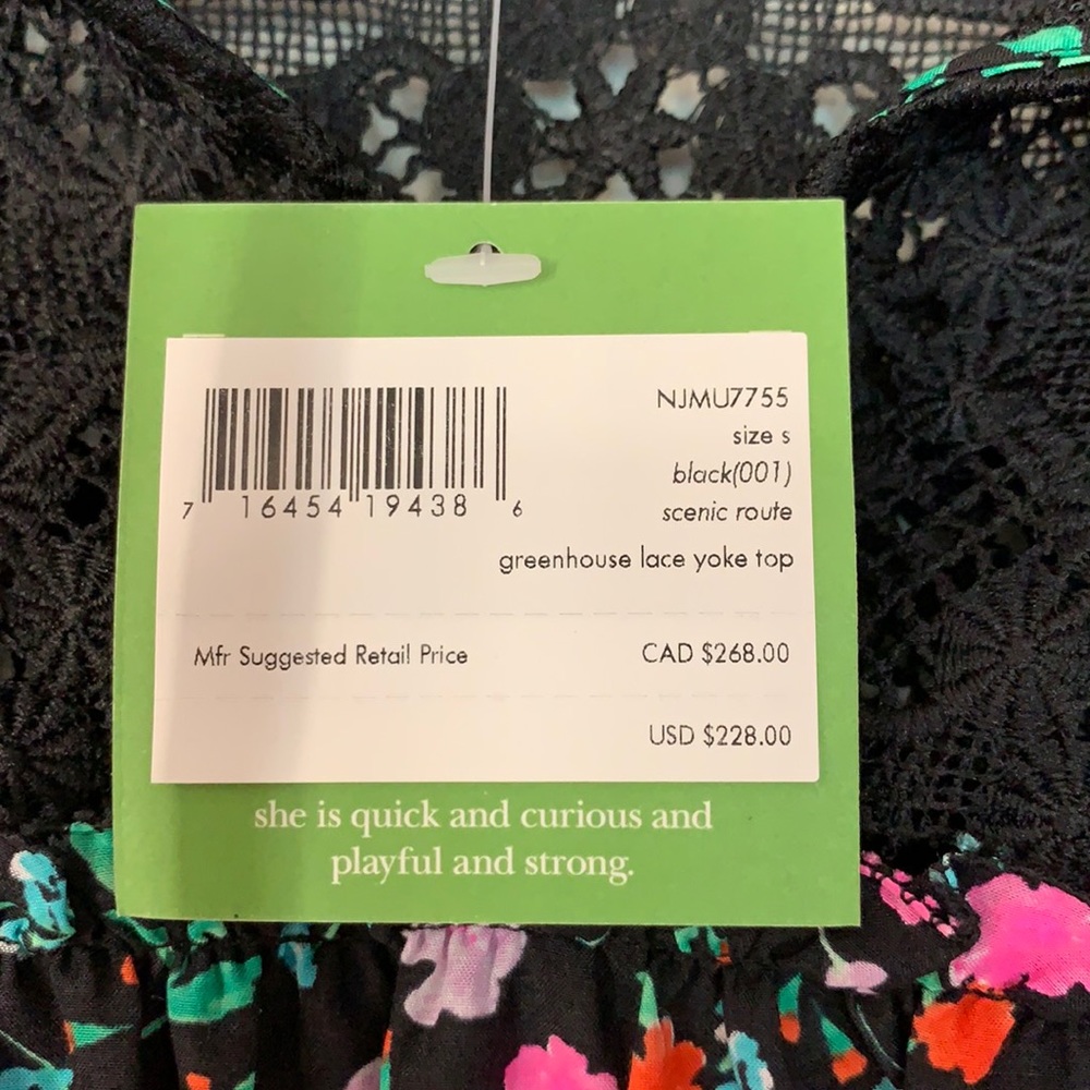 NEW Kate Spade Floral Greenhouse Lace Yoke Shirt Size Small - Picture 8 of 11